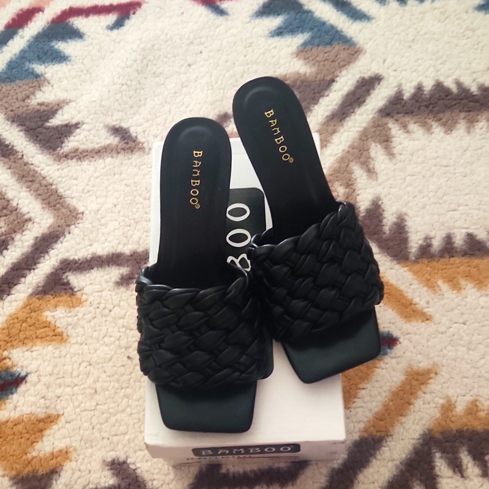 Black heels brand Bamboo size 7